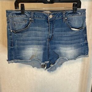 REFUGE Rough Cut‎ Distressed Jean Shorts Size 12